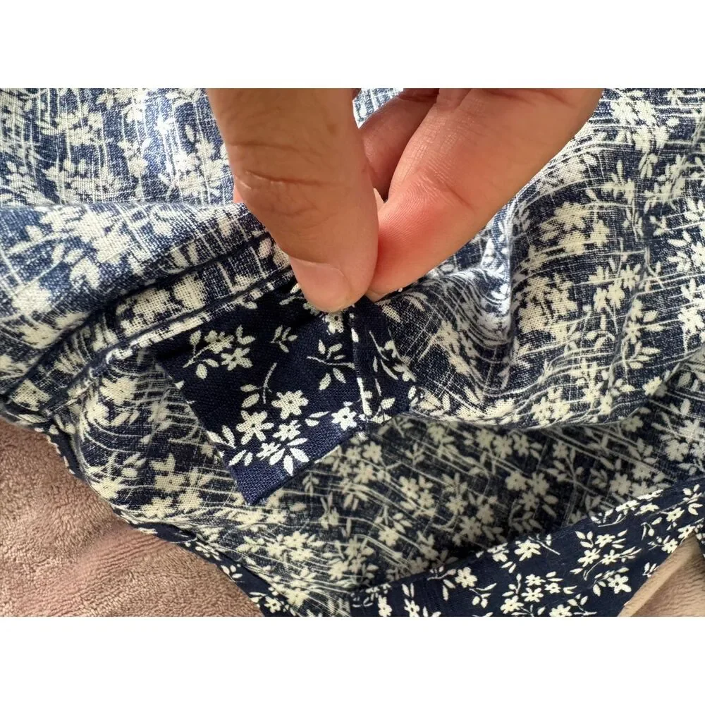 Boy's THEREABOUTS navy floral button down -XS